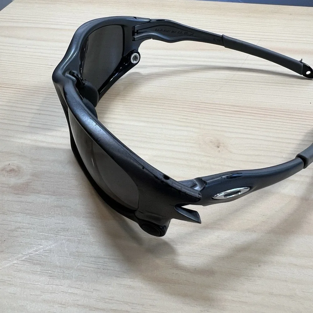 OAKLEY SPLIT JACKET Vintage Sunglasses Y2K With Case And Cover Gray Black